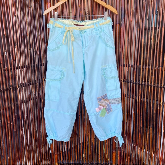 NWOT Miss Me Mint Patched Crop Pants - Picture 2 of 16